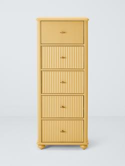John Lewis Reed 5 Drawer Tallboy Chest - view 2, Butter