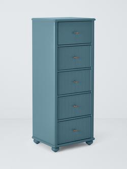 John Lewis Reed 5 Drawer Tallboy Chest, Heritage Blue