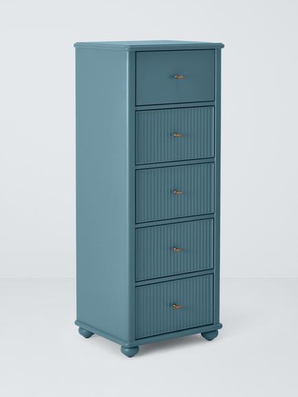 John Lewis Reed 5 Drawer Tallboy Chest, Heritage Blue