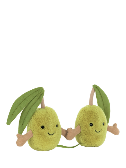 Jellycat Amuseables Pair of Olives Soft Toy, Green Olive