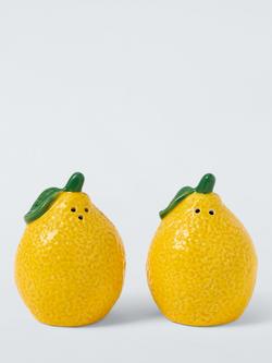 John Lewis Lemon Stoneware Salt & Pepper Shakers, Yellow, Multi