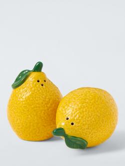 John Lewis Lemon Stoneware Salt & Pepper Shakers, Yellow - view 2, Multi