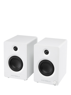 Victrola Tempo Bluetooth Bookshelf Speakers, White - view 2, White