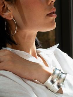 Dower & Hall Sterling Silver Double Nomad Cuff - view 2, Silver