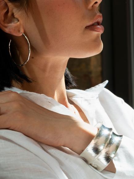 Dower & Hall Sterling Silver Double Nomad Cuff - view 2, Silver