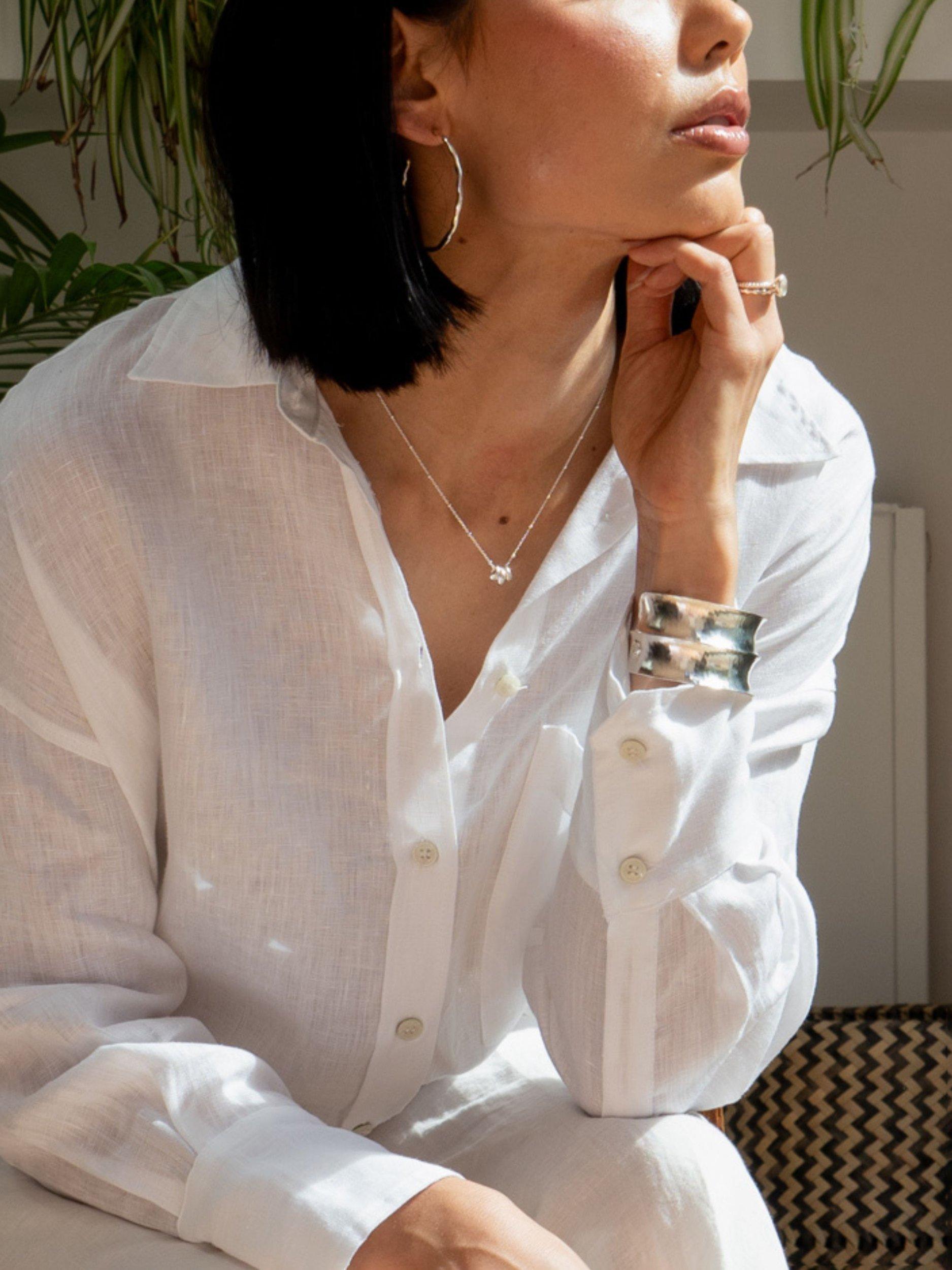 Product image 4 of 5, which shows Dower & Hall Sterling Silver Double Nomad Cuff