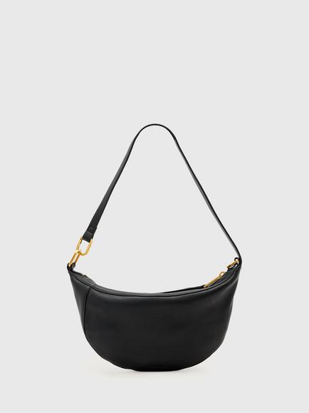 AllSaints Luna Micro Leather Shoulder Bag, Black Black, Black Black