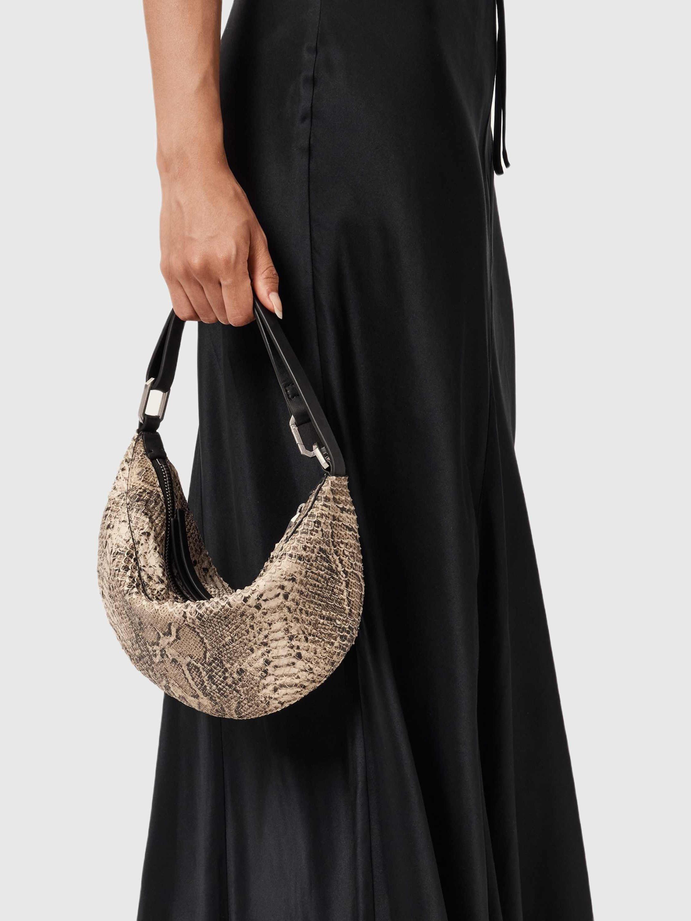 Product image 2 of 7, which shows AllSaints Luna Micro Snake Bag, White