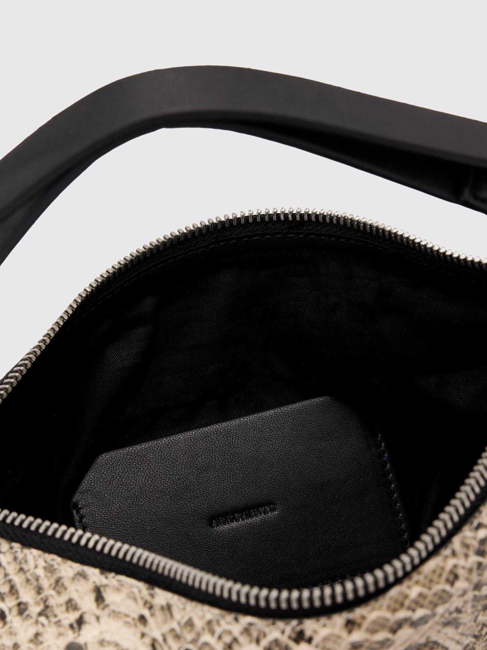 Product image 3 of 7, which shows AllSaints Luna Micro Snake Bag, White