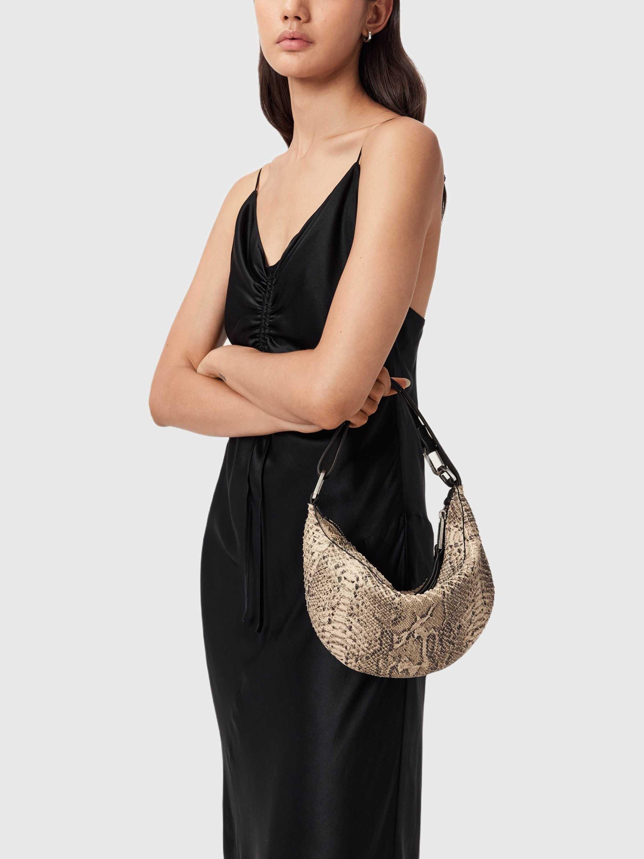 Product image 7 of 7, which shows AllSaints Luna Micro Snake Bag, White