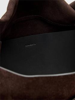 AllSaints Ursa Suede Satchel Bag - view 2, Bitter Brown