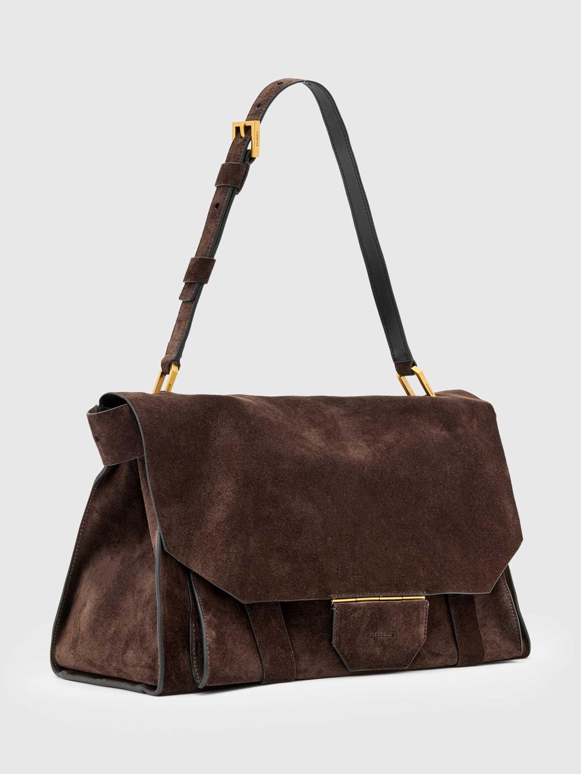Product image 3 of 5, which shows AllSaints Ursa Suede Satchel Bag