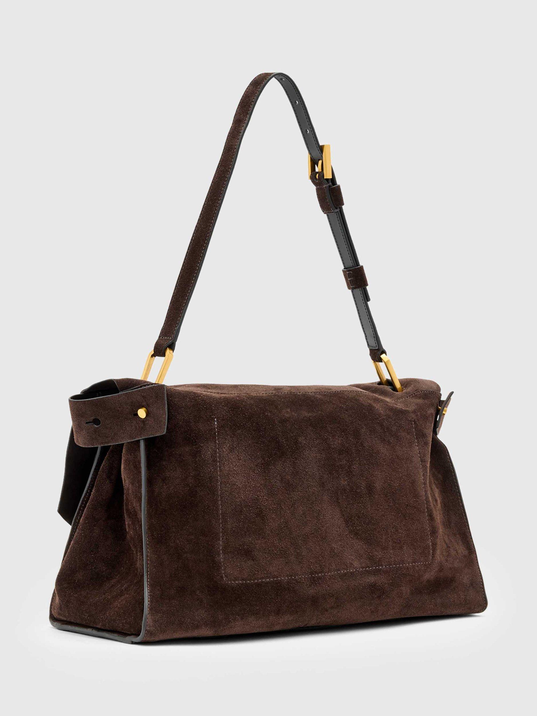 Product image 5 of 5, which shows AllSaints Ursa Suede Satchel Bag
