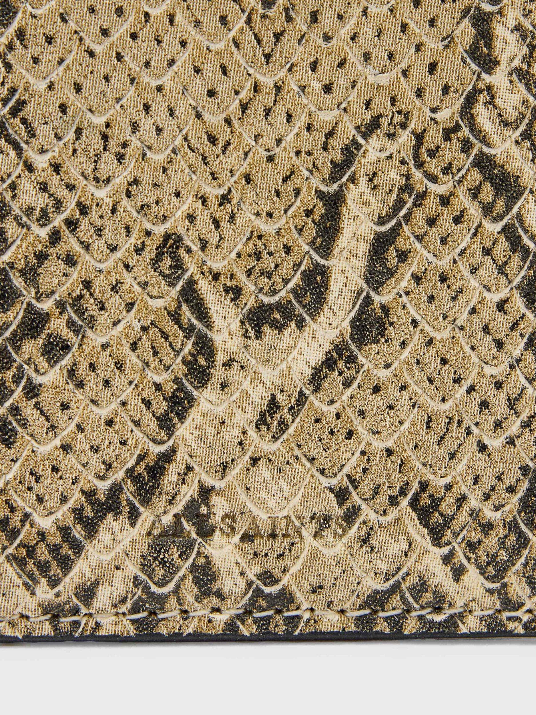 Product image 4 of 5, which shows AllSaints Remy Snake Print Leather Wallet, White/Multi