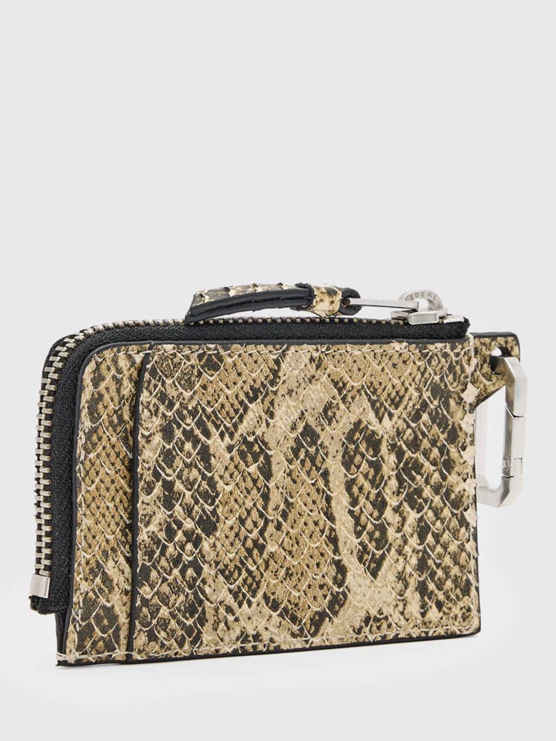 Product image 5 of 5, which shows AllSaints Remy Snake Print Leather Wallet, White/Multi