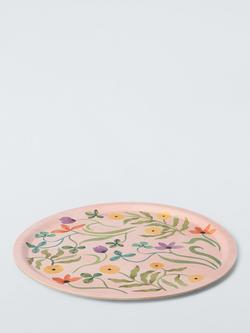 John Lewis x Anine Cecilie Iversen Floral Print Round Tray, Pink/Multi, Multi