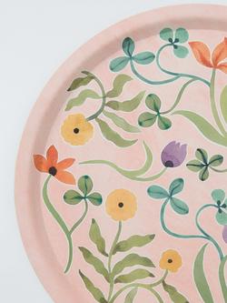 John Lewis x Anine Cecilie Iversen Floral Print Round Tray, Pink/Multi - view 2, Multi