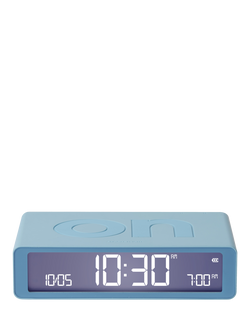 Lexon Flip Classic LCD Digital Alarm Clock, Light Blue, Light Blue