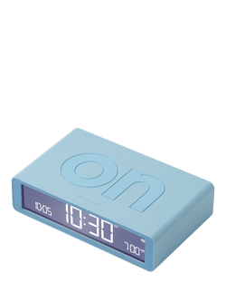 Lexon Flip Classic LCD Digital Alarm Clock, Light Blue - view 2, Light Blue