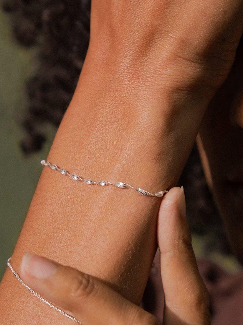 Product image 2 of 3, which shows Daisy London Helix Twisted Bracelet, Silver