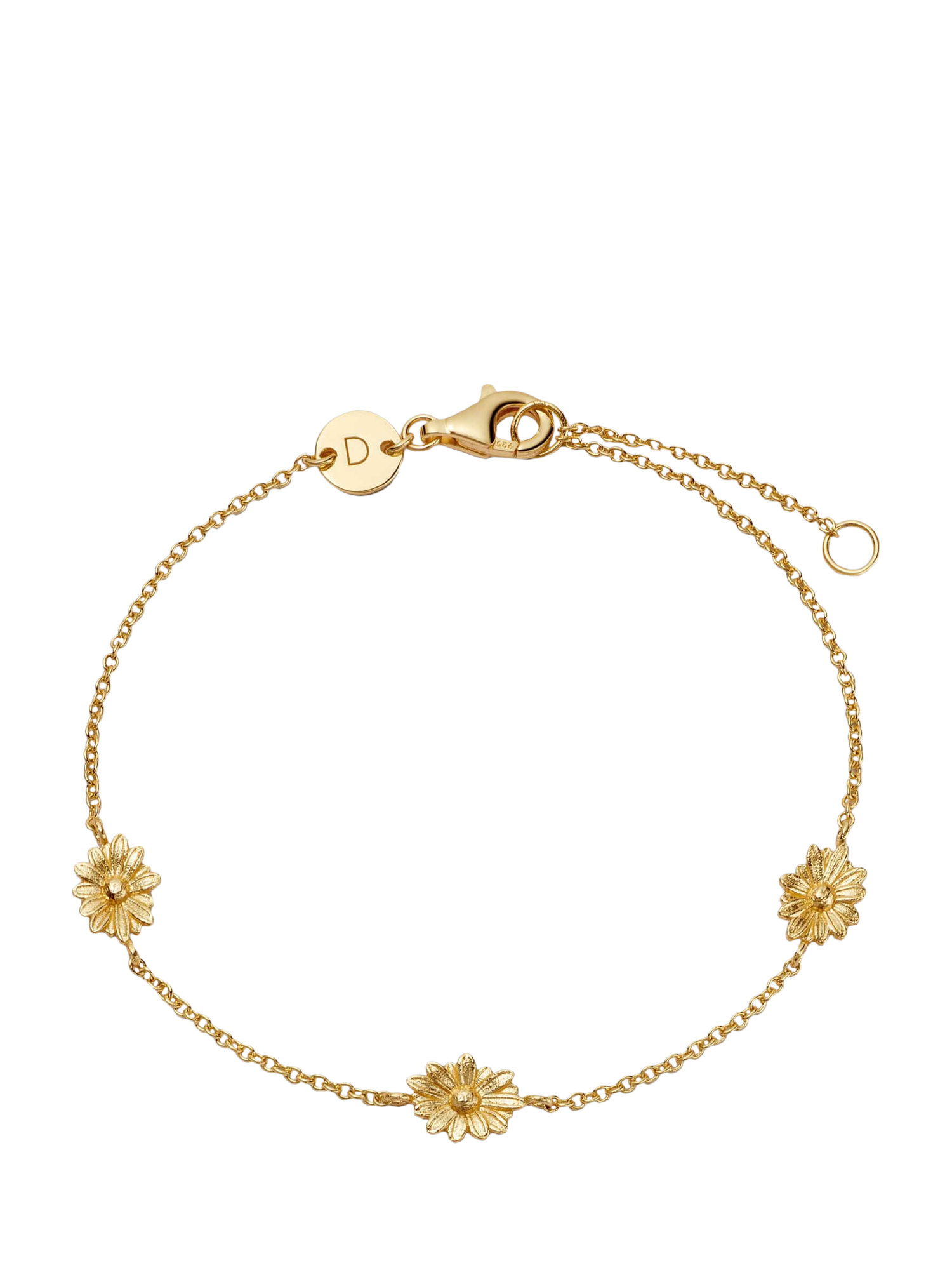 Product image 1 of 3, which shows Daisy London Daisy Chain Bracelet, Yellow Gold