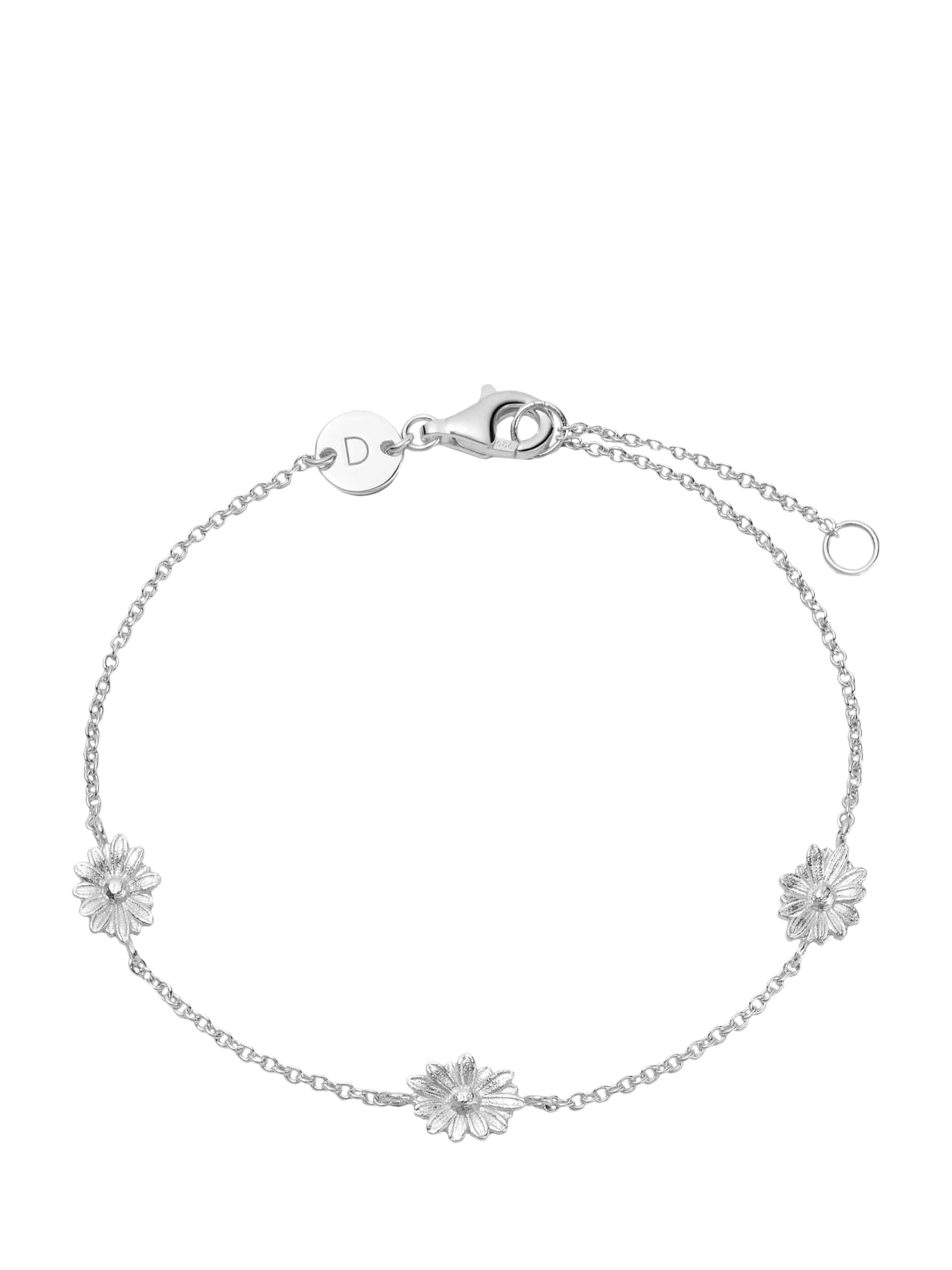 Product image 1 of 2, which shows Daisy London Daisy Chain Bracelet, Silver