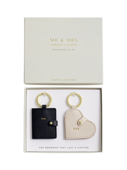 Katie Loxton Mr & Mrs Photo Keyring Set, Multi