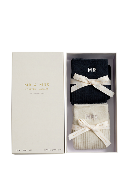 Katie Loxton Mr & Mrs Socks Gift Set, Multi