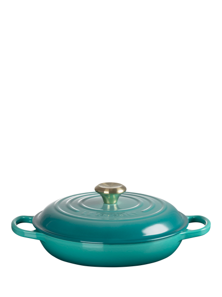 Le Creuset Cast Iron Signature Shallow Casserole, Bleu Riviera