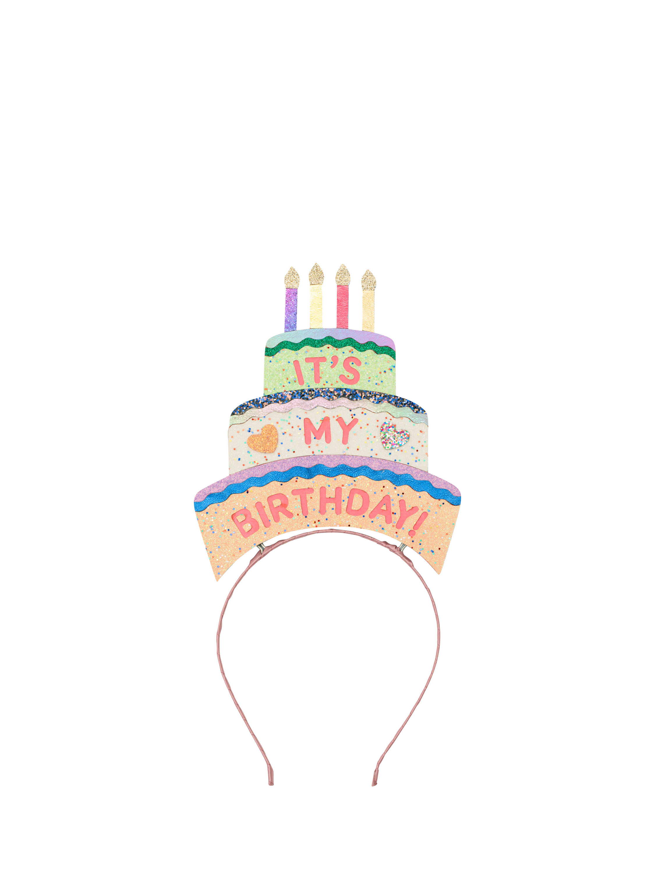 Product image 1 of 7, which shows Mimi & Lula Kids' Birthday Cake Headband, Bright Multi