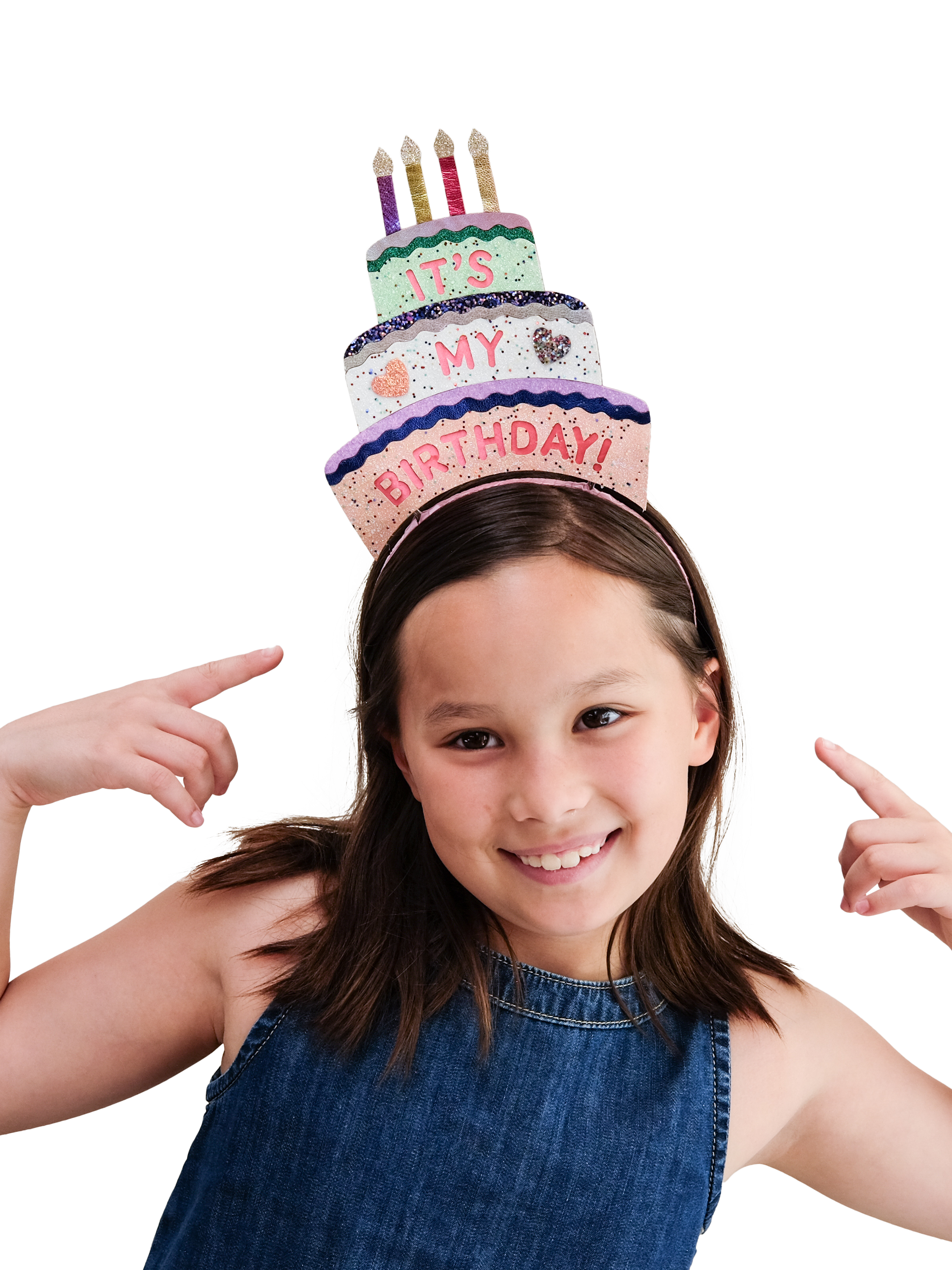 Product image 2 of 7, which shows Mimi & Lula Kids' Birthday Cake Headband, Bright Multi