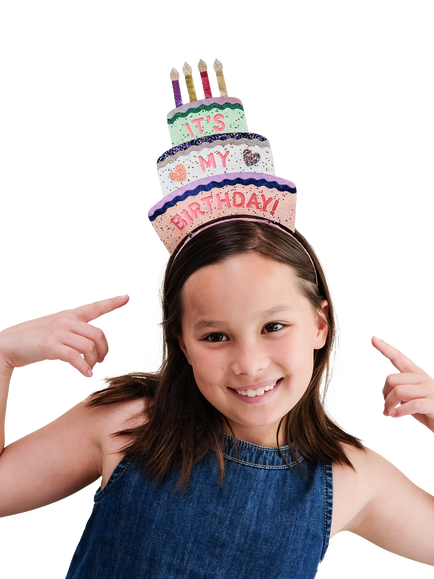 Mimi & Lula Kids' Birthday Cake Headband, Bright Multi - view 2, Bright Multi
