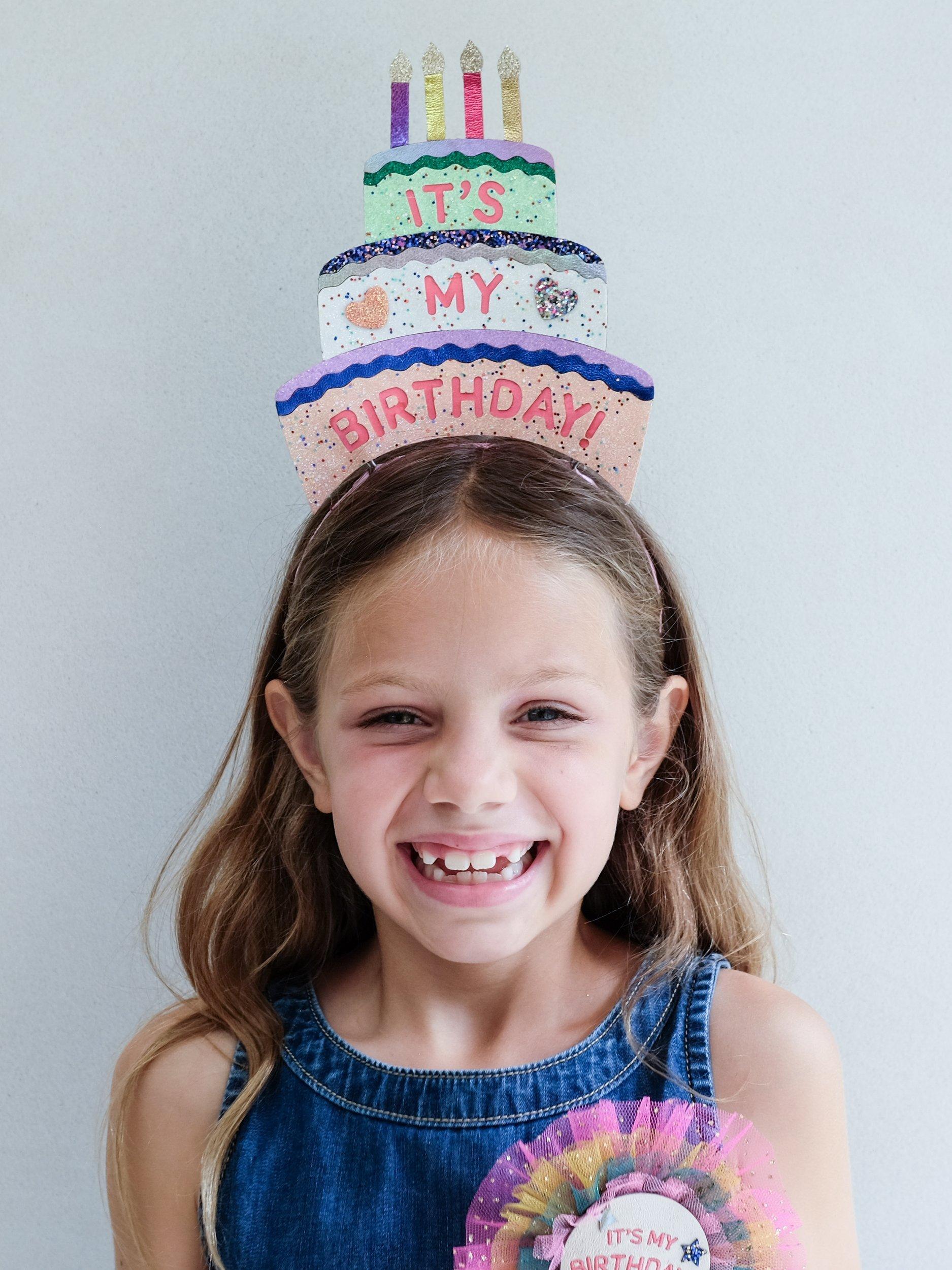 Product image 6 of 7, which shows Mimi & Lula Kids' Birthday Cake Headband, Bright Multi