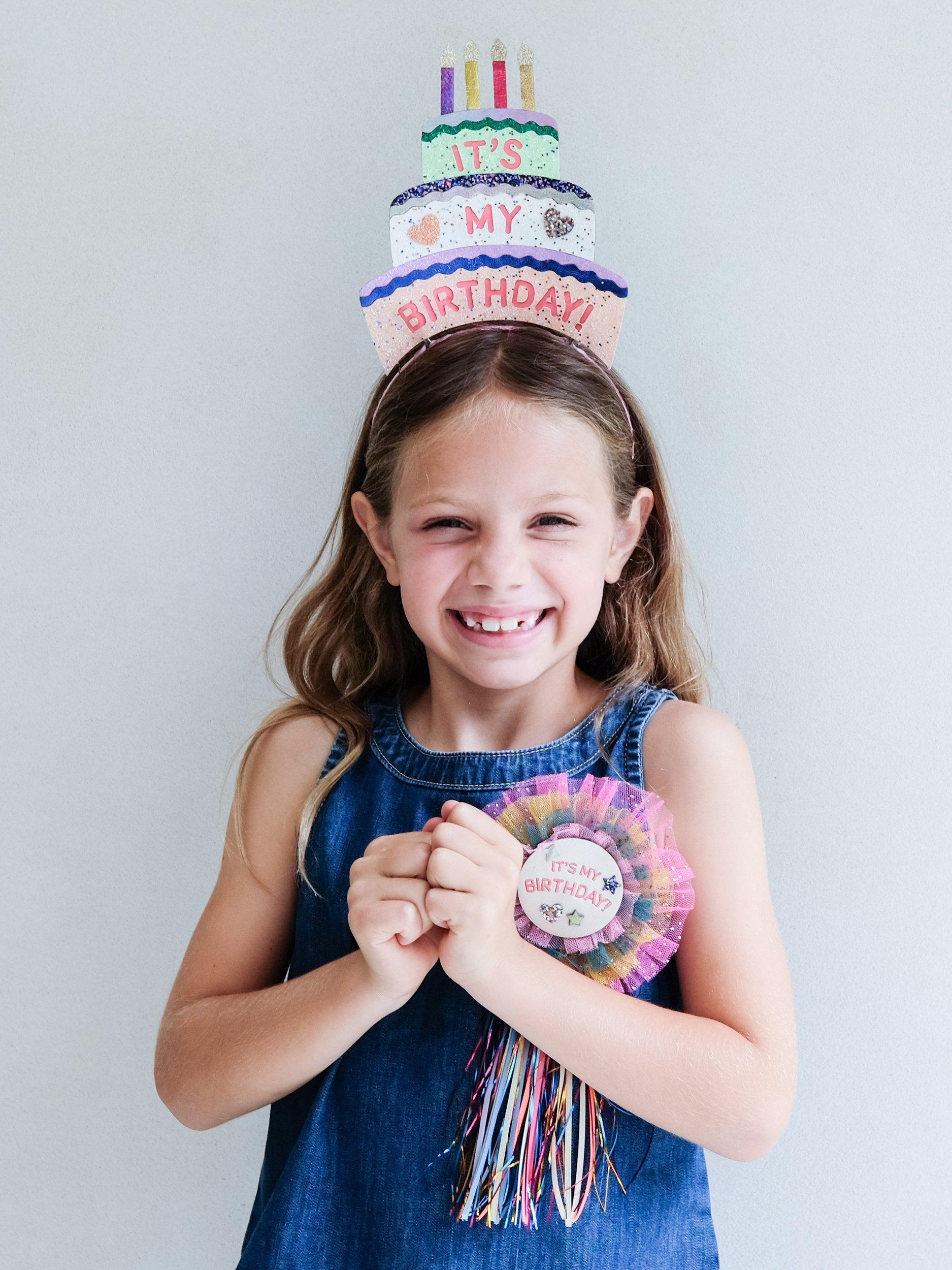 Product image 7 of 7, which shows Mimi & Lula Kids' Birthday Cake Headband, Bright Multi