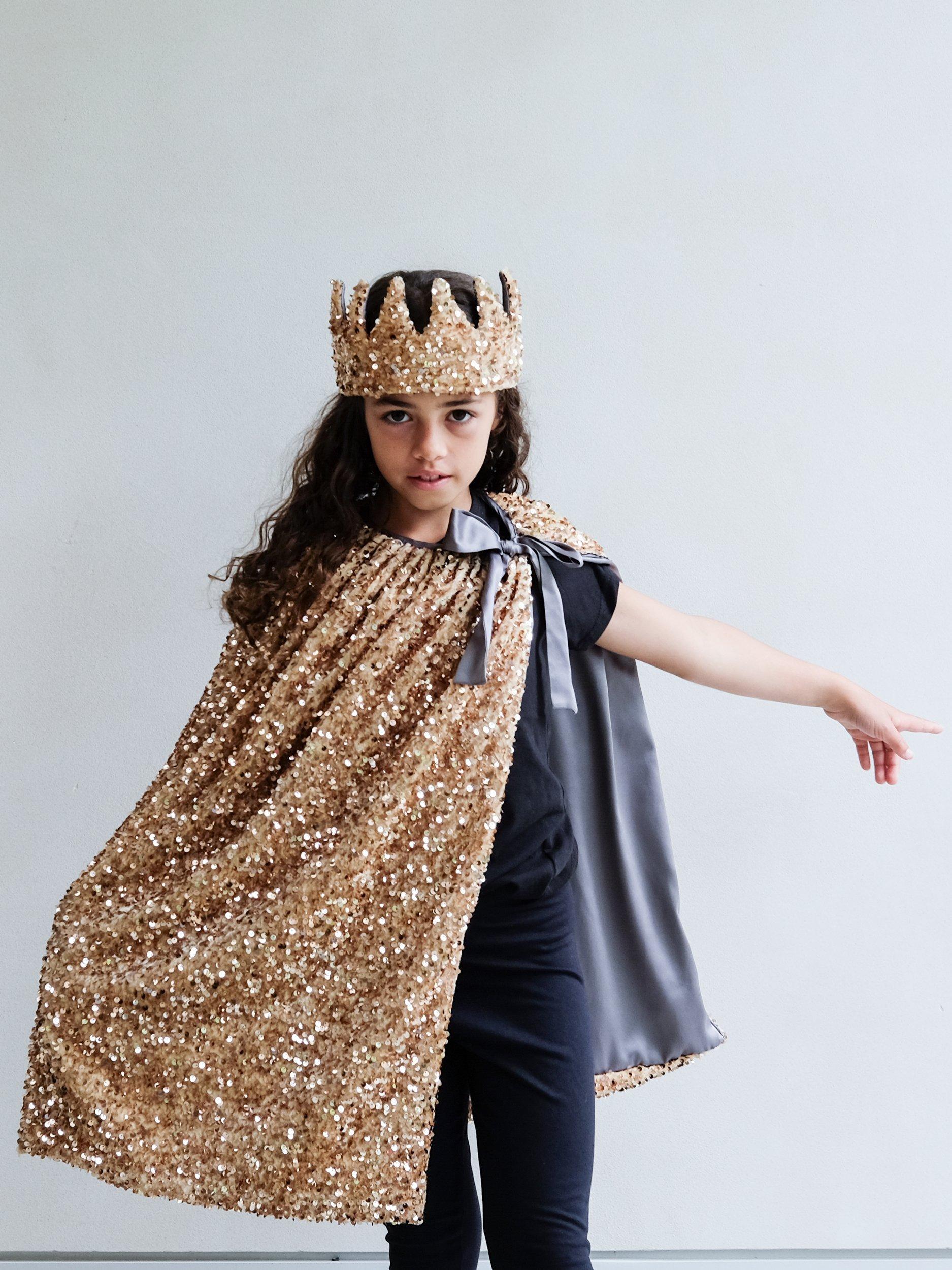 Product image 7 of 7, which shows Mimi & Lula Kids' Sequin Crown, Gold