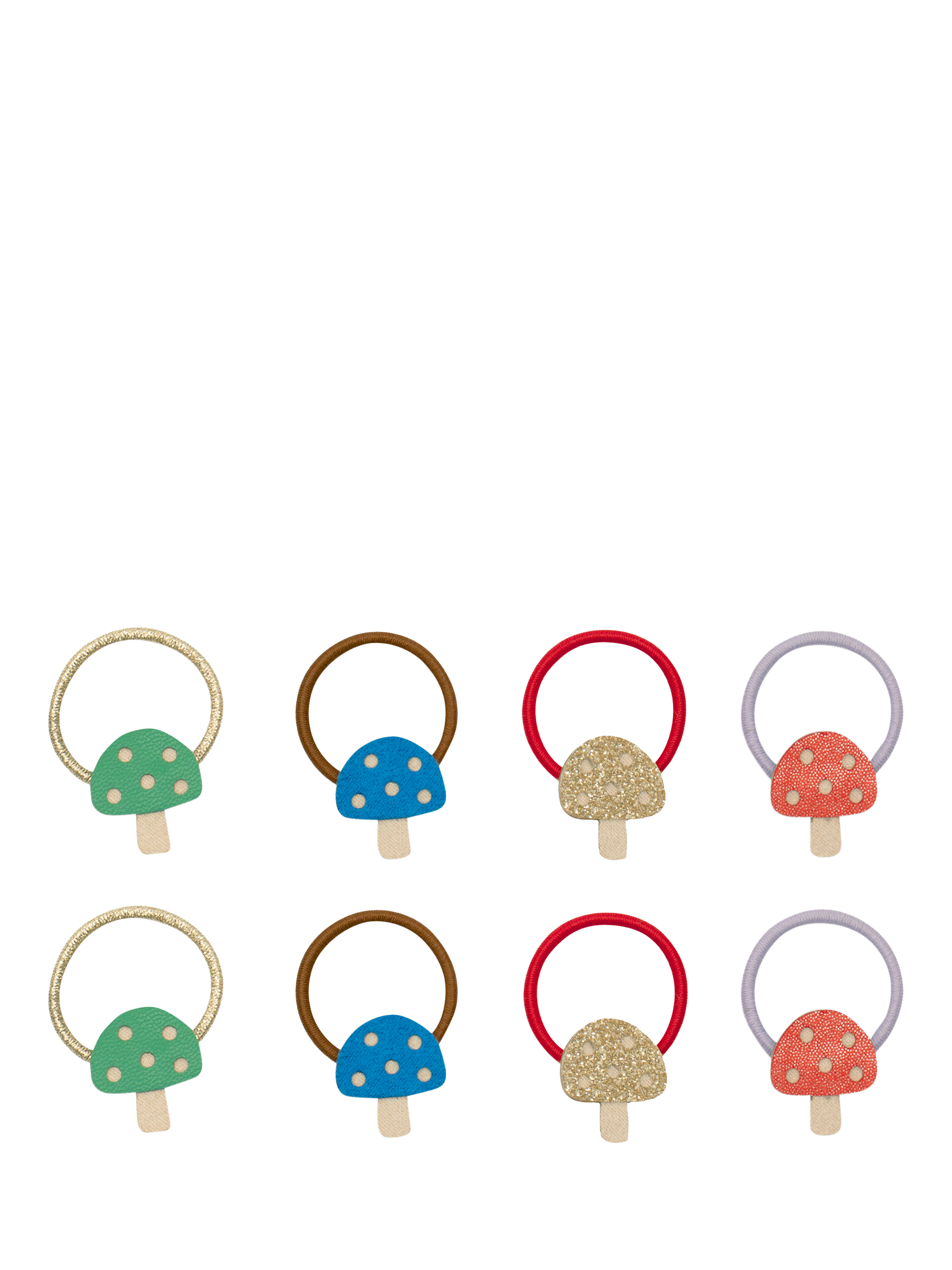 Product image 1 of 1, which shows Mimi & Lula Kids' Toadstool Mini Hair Ties, Pack of 8, Multi