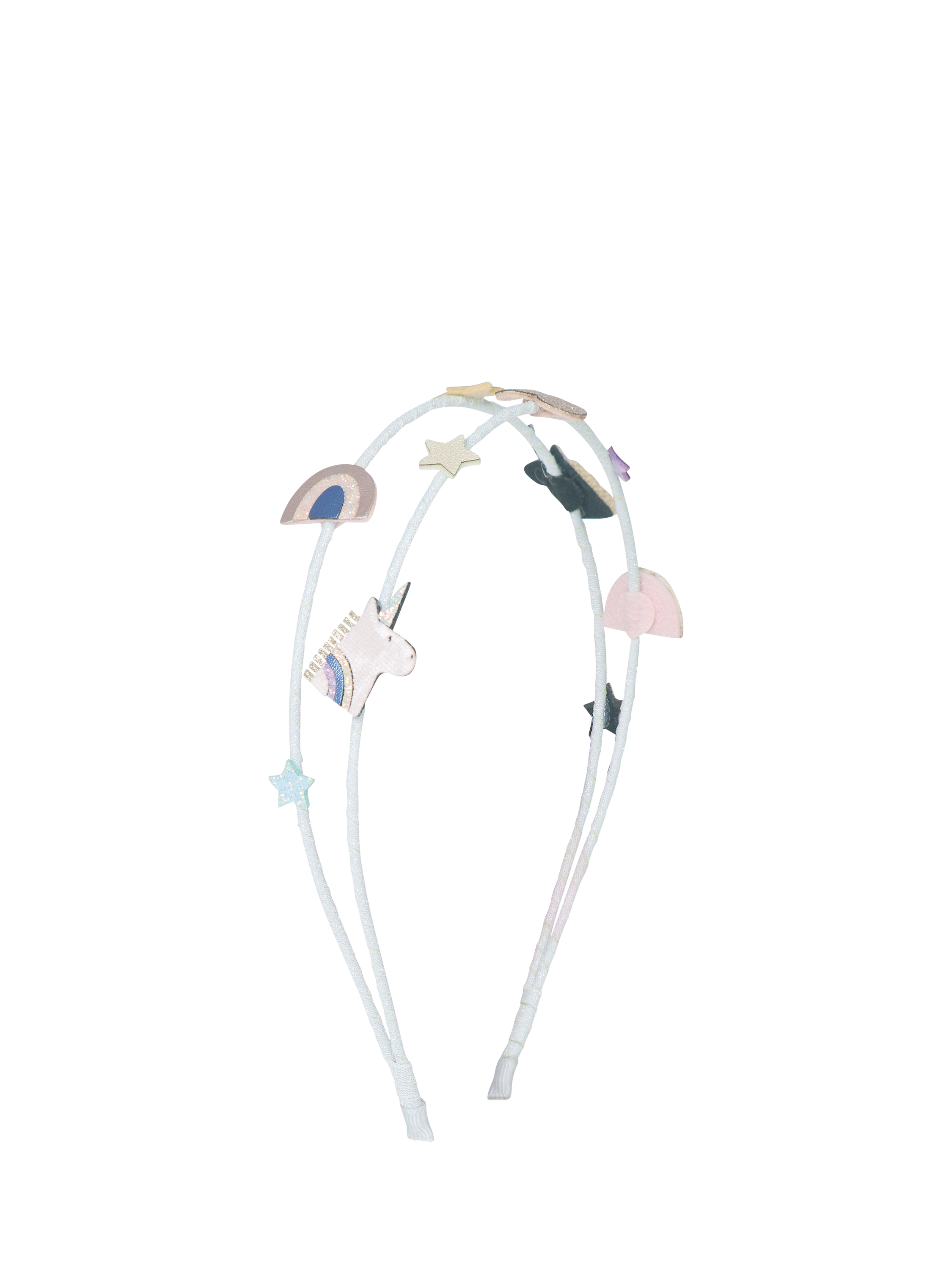 Product image 1 of 5, which shows Mimi & Lula Kids' Unicorn Double Headband, Grey