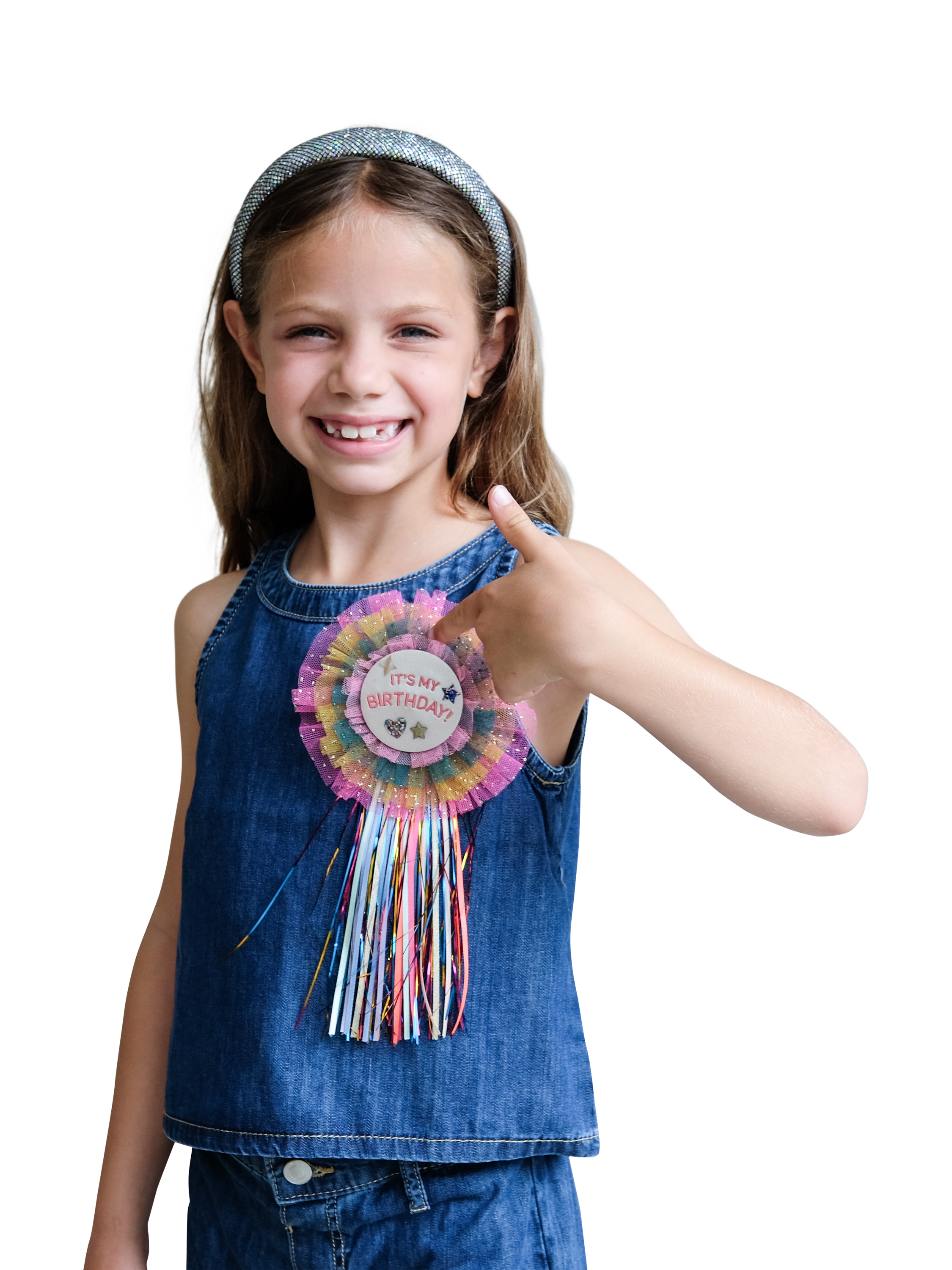 Product image 2 of 6, which shows Mimi & Lula Kids' Diva Wow Birthday Badge, Bright Multi
