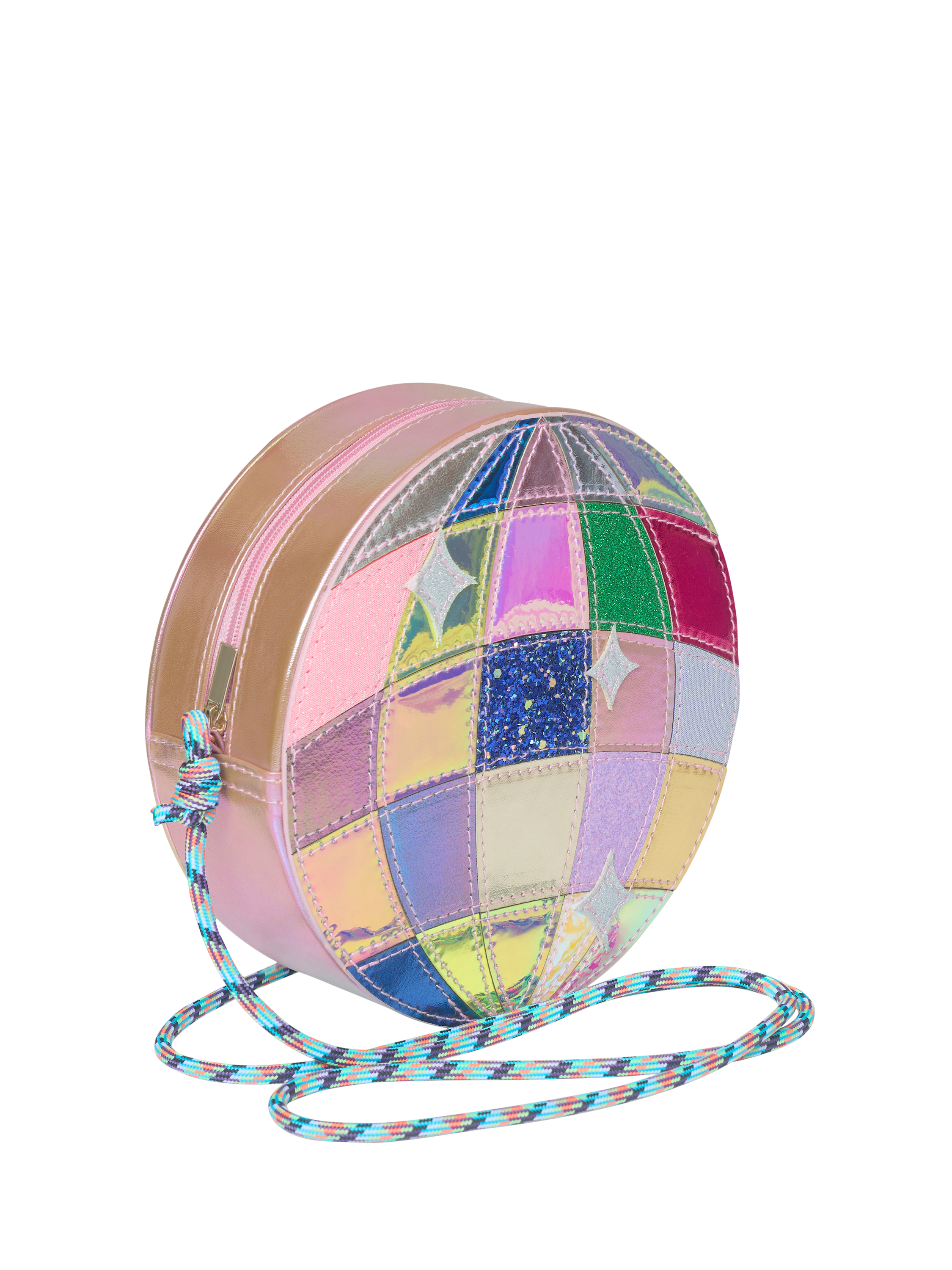 Product image 1 of 7, which shows Mimi & Lula Kids' Disco Ball Cross Body Bag, Bright Multi