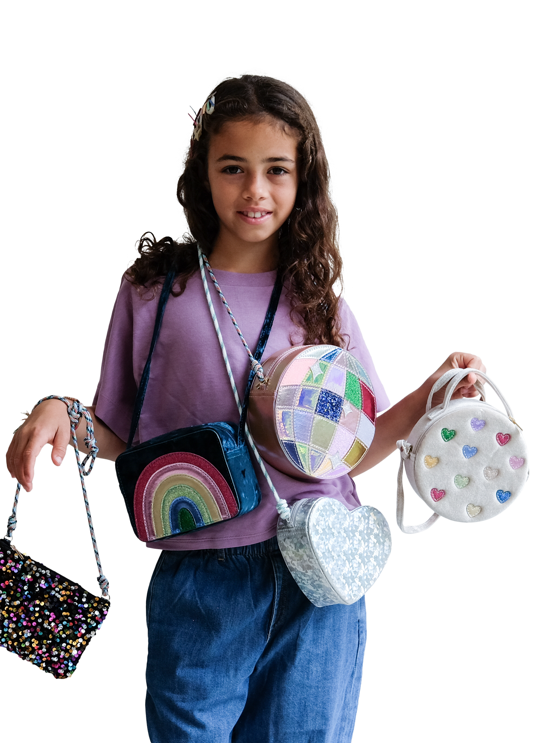 Product image 5 of 7, which shows Mimi & Lula Kids' Disco Ball Cross Body Bag, Bright Multi