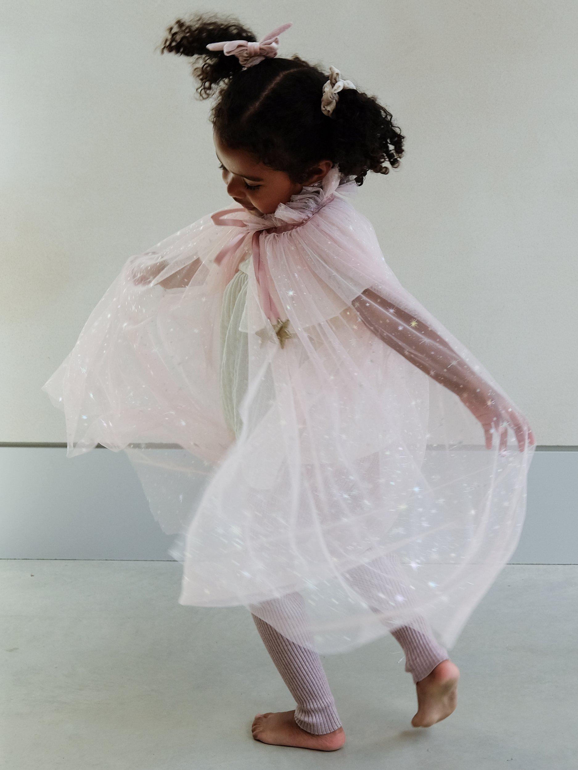 Product image 3 of 7, which shows Mimi & Lula Kids' Princess Tulle Cape, Pink