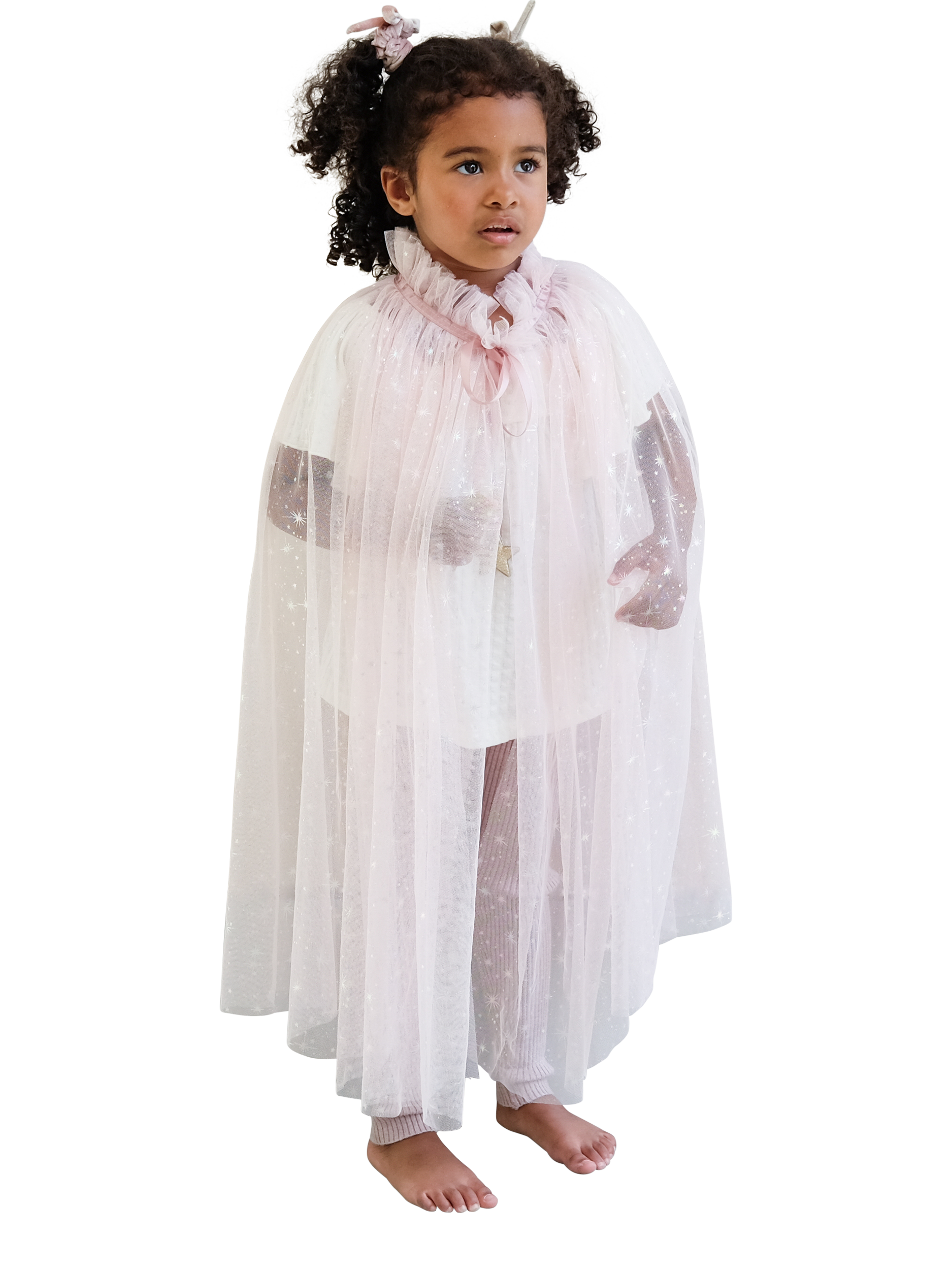 Product image 4 of 7, which shows Mimi & Lula Kids' Princess Tulle Cape, Pink