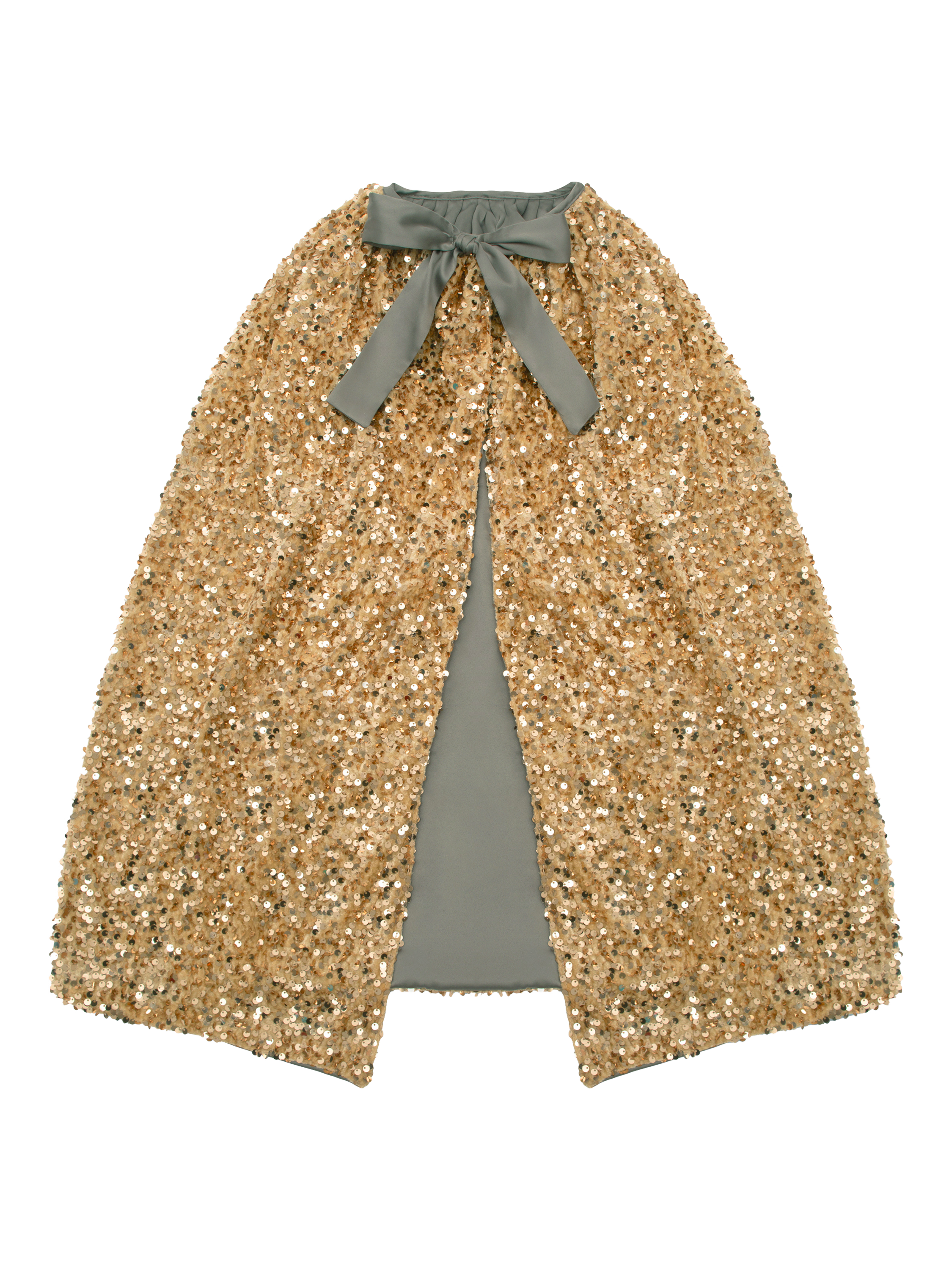 Product image 1 of 7, which shows Mimi & Lula Kids' Sequin Cape, Gold