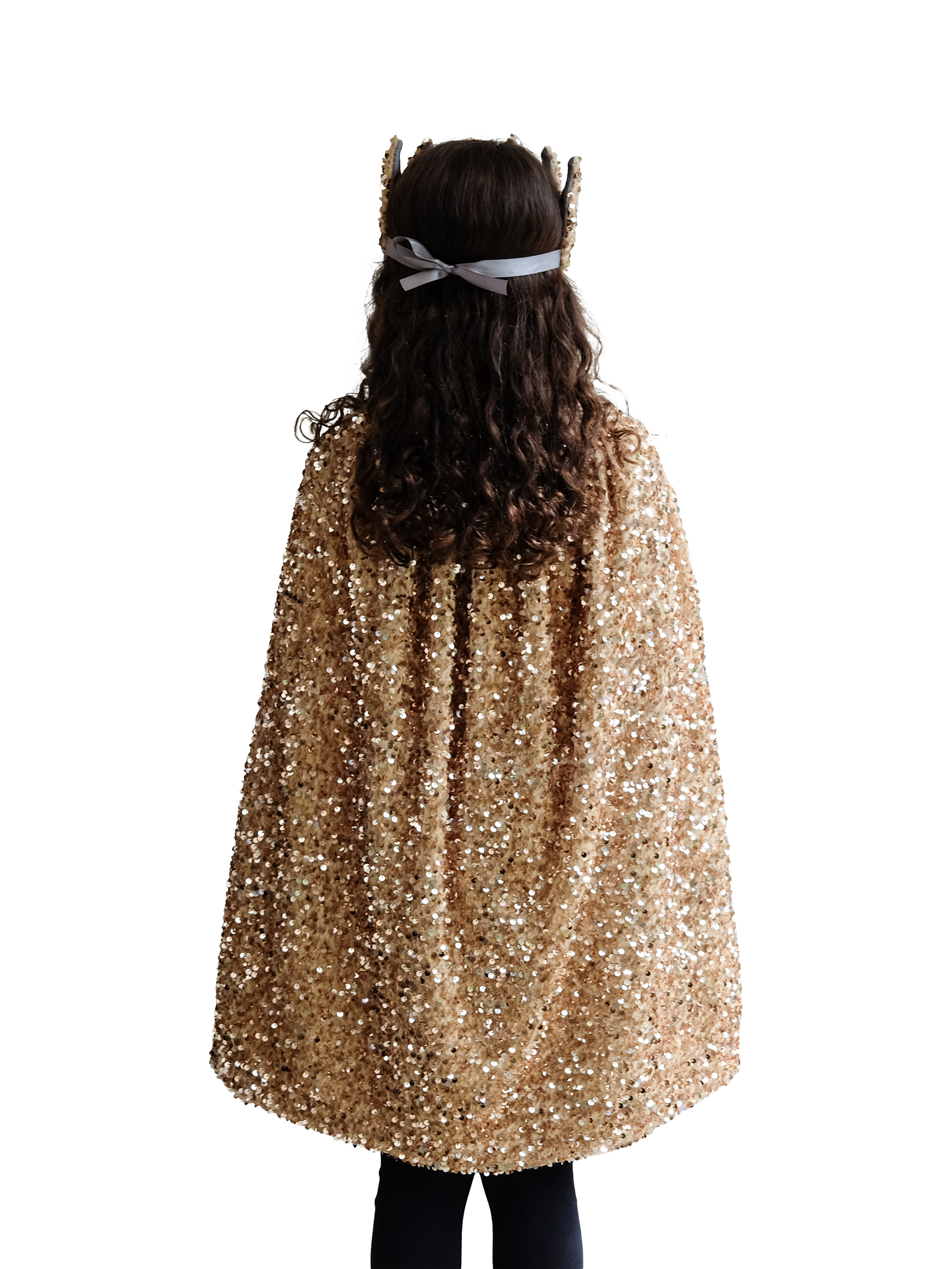 Product image 6 of 7, which shows Mimi & Lula Kids' Sequin Cape, Gold