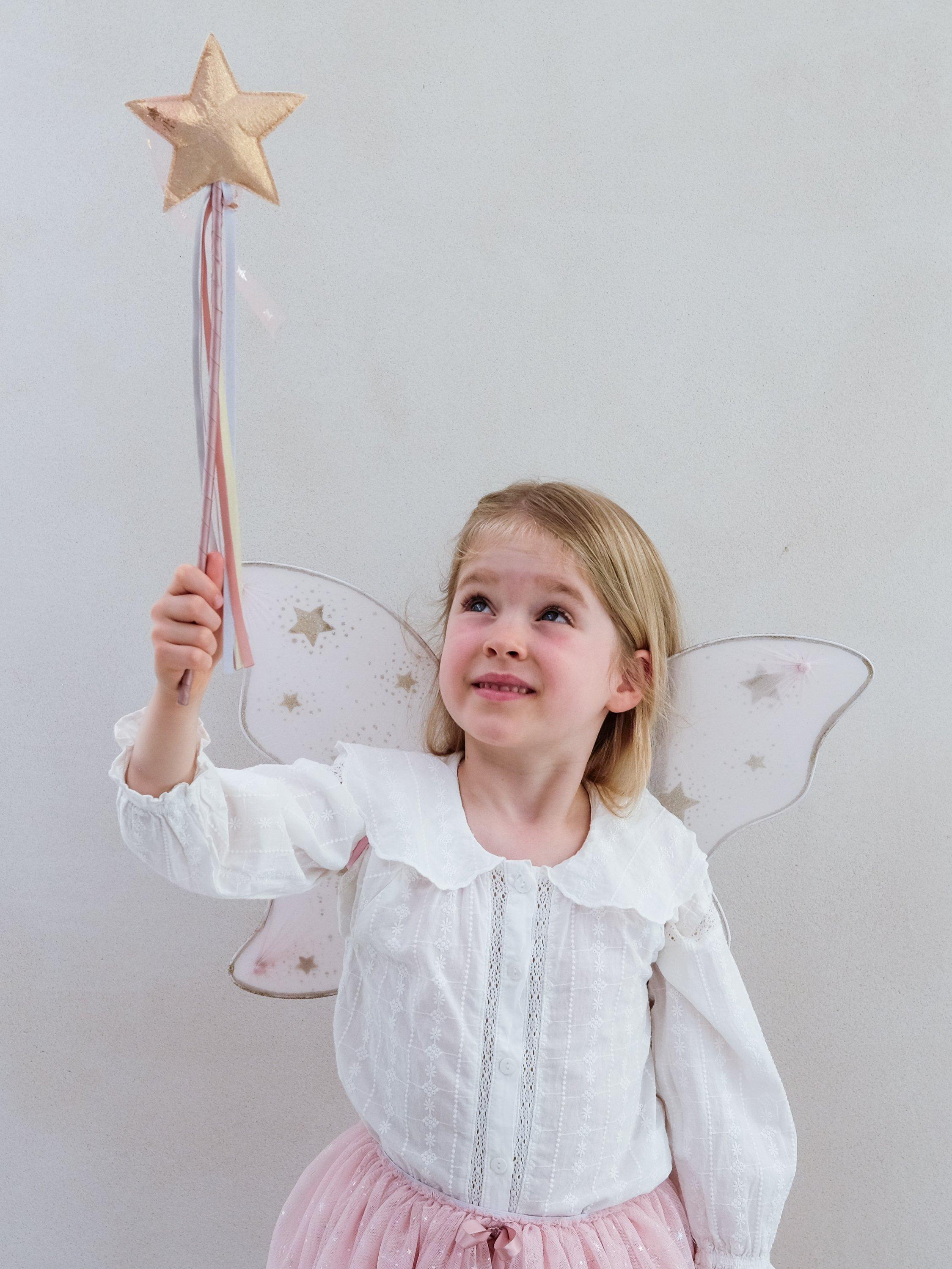 Product image 3 of 5, which shows Mimi & Lula Kids' Starry Night Wings, Pink