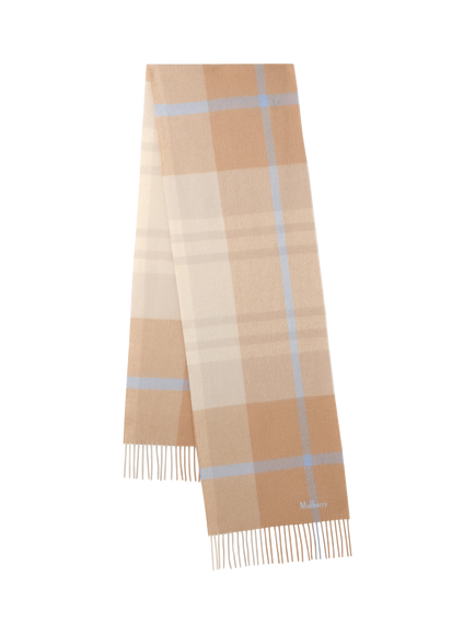 Mulberry Merino Wool Scarf, Camel/Poplin Blue, Camel/Poplin Blue