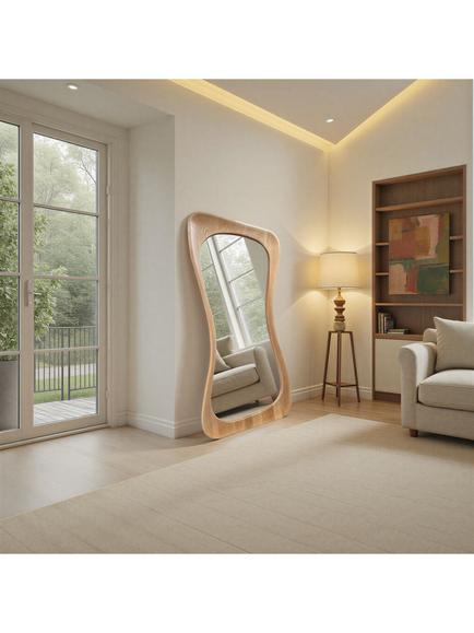 Yearn Alba Oak Wood Full-Length Leaner/Wall Mirror, 190 x 90cm, Natural - view 2, Natural