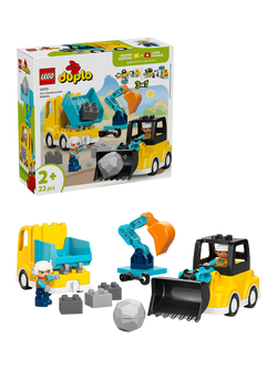 LEGO DUPLO Town 10475 Construction Vehicles 3-in-1 Learning Toy, Multi