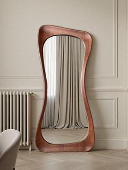 Yearn Alba Oak Wood Full-Length Leaner/Wall Mirror, 190 x 90cm, Walnut, Walnut