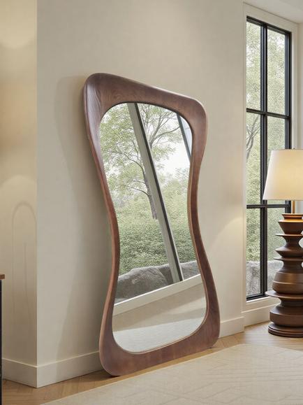 Yearn Alba Oak Wood Full-Length Leaner/Wall Mirror, 190 x 90cm, Walnut, Walnut